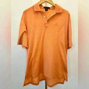 Byron Nelson Men's Orange Polo Shirt M Short Sleeve Embroidered Logo Casual